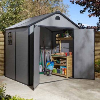 8×6 Airevale Plastic Apex Shed - Light Grey