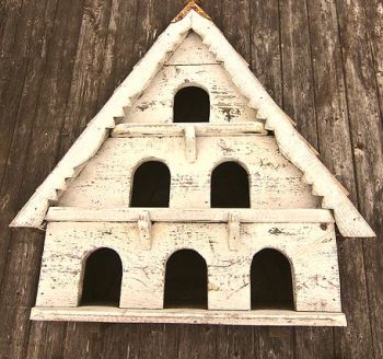 Three Tier Dovecote (Large Hole) Traditional English Triangular Wall Mounted Birdhouse for Doves or Pigeons