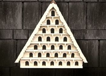 Seven Tier Dovecote (Large Hole) Traditional English Triangular Wall Mounted Birdhouse for Doves or Pigeons