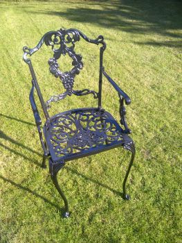 Grape Carver Chair British Made, High Quality Cast Aluminium Garden Furniture