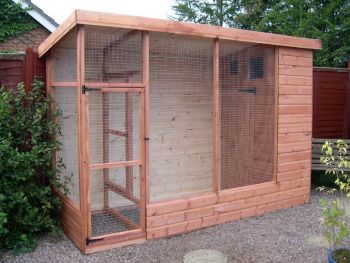 Buttercup All Weather Outdoor Bird Aviary Pet Cage 8' x 4' plus 2' safety porch