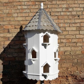 Holton Dovecote Bird House - Octagonal three tier Bird Nest Box Traditional English Pole Mounted Birdhouse for Doves or Pigeons