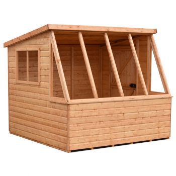 Iceni 8' x 8' Potting Shed Pre Hung Doors with Opening Glass Side Window Style B