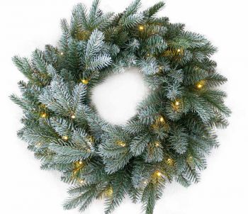 Frosted Mulberry 24" Wreath 50 W/W Bat
