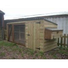 Tall Poultry House with adjoining run