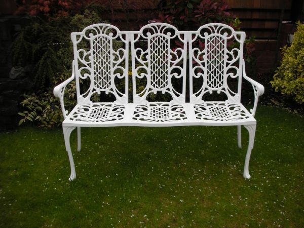Victorian Bench 3 Seater British Made High Quality Cast Aluminium Garden Furniture Quality Cast Aluminium Garden Furniture, 3 Seater Cast Aluminium Garden Bench