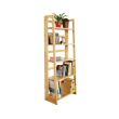 Five Tier Box Frame Folding Shelf Unit - Wood - L30 x W58 x H147 cm - Natural