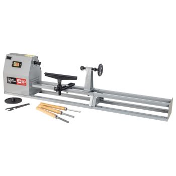 SIP 14" x 40" Starter Wood Lathe with 3pc Chisel Kit - L142 x W26 x H35 cm