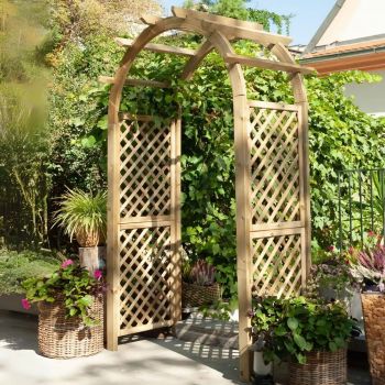 Rose Wooden Garden Arch Classic - L137 x W92 x H247 cm - Easy to Assemble