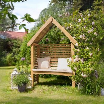 Orio Garden Arbour with Bench - Full Trellis - L158 x W77 x H220 cm - Easy Assembly