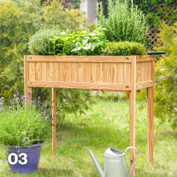 Planter Home Garden Larch - L80 x W40 x H83 cm - Natural Spruce