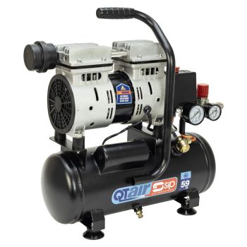 SIP QT AIR DD 6ltr Ultra Low Noise Oil-Free Direct Drive Compressor - L48 x W17 x H50 cm