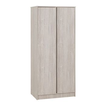 Malvern 2 Door Wardrobe - L50.5 x W80 x H180 cm - Urban Snow