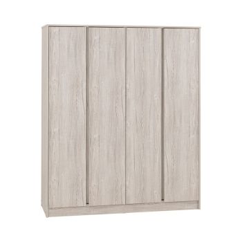 Malvern 4 Door Wardrobe - L50.5 x W150.5 x H180 cm - Urban Snow