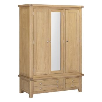 Windsor 3 Door 2 Drawer Wardrobe - L56 x W190 x H130.5 cm - Natural Oak