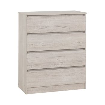 Malvern 4 Drawer Chest - L40 x W80 x H100 cm - Urban Snow