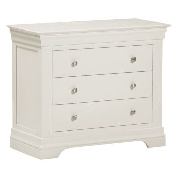Bordeaux 3 Drawer Chest of Drawers - L43 x W75 x H90 cm - Ivory
