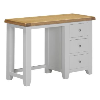 Windsor 3 Drawer Dressing Table - L44 x W75 x H107 cm - Pebble Grey/Oak