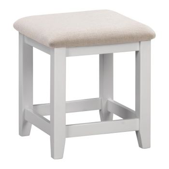 Windsor Dressing Table Stool - L42 x W46 x H42 cm - Pebble Grey/Oat