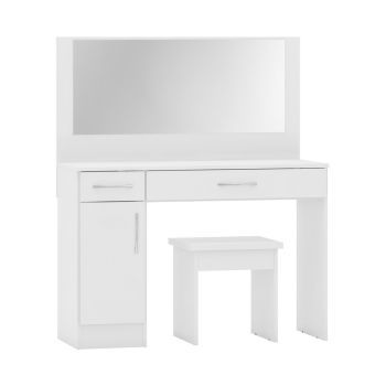 Nevada Vanity/Dressing Table Set - White Gloss
