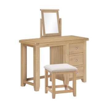 Windsor 3 Drawer Dressing Table Set - L44 x W107 x H75 cm - Natural Oak/Oat