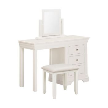 Bordeaux 3 Drawer Dressing Table Set - L44.5 x W115 x H76 cm - Ivory/Oat