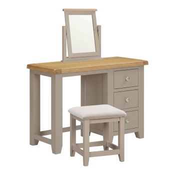 Windsor 3 Drawer Dressing Table Set - L44 x W107 x H75 cm - Putty/Oak/Oat