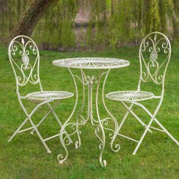 Blaisdon Bistro Set - 3pc - L60 x W60 x H73 cm - Cream
