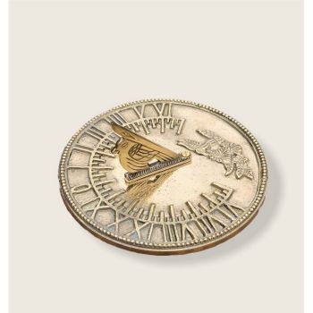 Brass Bird Design Sundial Garden Ornament - 8 Inch Dia