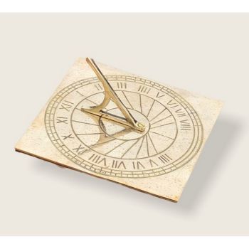 Square Brass Traditional Sundial Garden Ornament - 8 Inch x 8 Inch