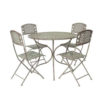 Oak Leaf Bistro Set 5pc - Sage Brown