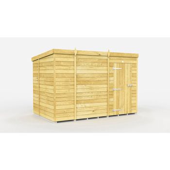 10 x 6 Feet Pent Shed - Single Door Without Windows - Wood - L178 x W302 x H201 cm