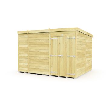 10 x 8 Feet Pent Shed - Double Door Without Windows - Wood - L231 x W302 x H201 cm