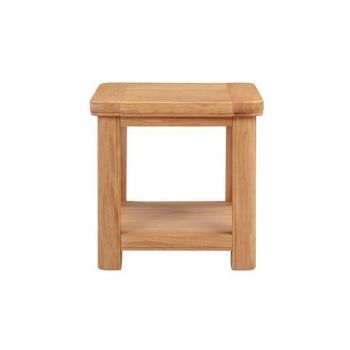 Bologna Lamp Table with Shelf - D50 x W50 x H50 cm - Oak