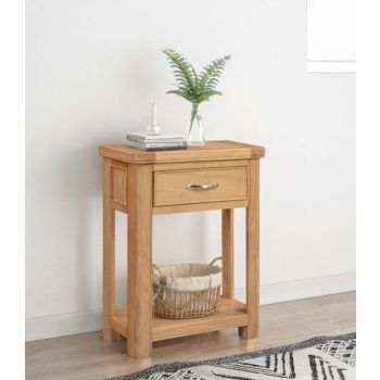 Bologna Small Console with 1 Drawer - L30 x W60 x H75 cm - Oak