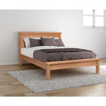 Bologna Oak 5 ft Panel Bed - W219 x D169 x H105 cm