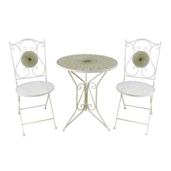 Citrus Mosaic Bistro Set - White
