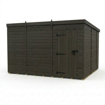 11ft x 10ft Composite Pent Garden Shed Single Door No Windows - Composite - L335 x W305 x H210 cm - Grey