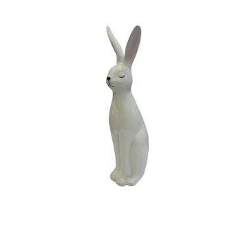 47cm Decorative Porcelain Bunny - L17 x W14 x H47 cm - White