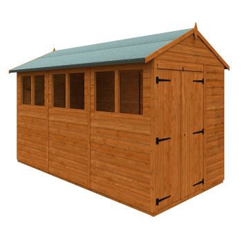 12x6 Flex Apex Double Door 12mm Flex - L353.8 x W175 x H213.5 cm - Solid Wood/Softwood/Pine - Burnt Orange