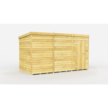 12 x 6 Feet Pent Shed - Single Door Without Windows - Wood - L178 x W358 x H201 cm