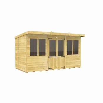 12ft x 7ft Pent Summer House - Wood - L214 x W358 x H201 cm