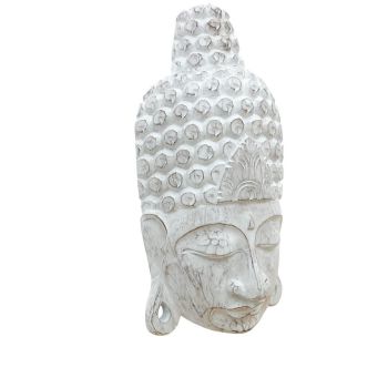 40cm Hand Finished Buddha Mask - Wood - L8 x W25 x H40 cm