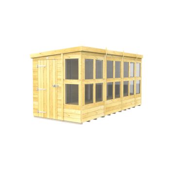 14 x 6 Feet Pent Potting Shed - Wood - L178 x W417 x H201 cm