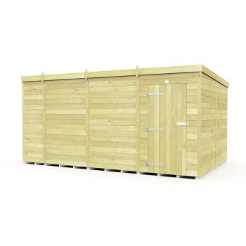 14 x 8 Feet Pent Shed - Single Door Without Windows - Wood - L231 x W417 x H201 cm