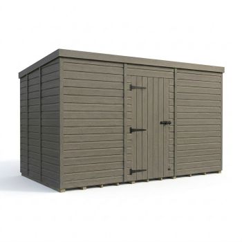 14ft x 9ft Composite Pent Garden Shed Single Door No Windows - Composite - L427 x W274 x H210 cm - Grey
