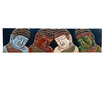 100cm Hand Carved Wall Plaque - Wood - L2 x W100 x H18 cm
