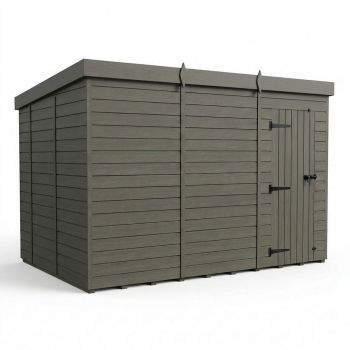 15ft x 10ft Composite Pent Garden Shed Single Door No Windows - Composite - L457 x W305 x H210 cm - Grey