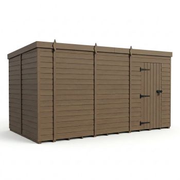 15ft x 9ft Composite Pent Garden Shed Single Door No Windows - Composite - L457 x W274 x H210 cm - Grey