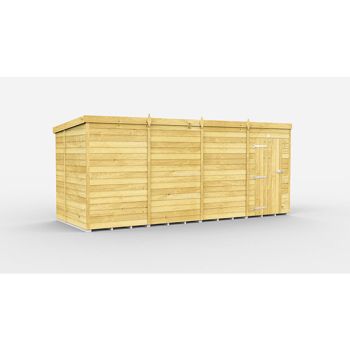 16 x 6 Feet Pent Shed - Single Door Without Windows - Wood - L178 x W474 x H201 cm